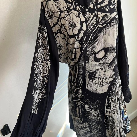 killstar weird talels mini dress size 3x long sleeve belt - Picture 5 of 5